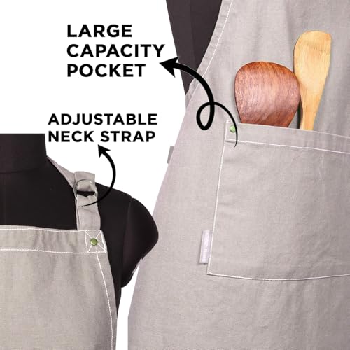 Cotton Solid Aprons for Women with Pocket