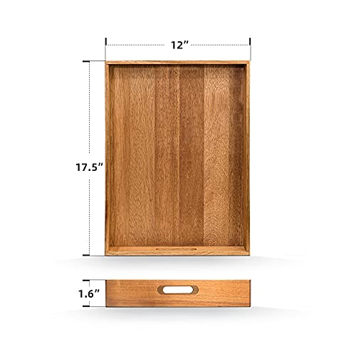 Acacia Wood Serving Tray with Handles
