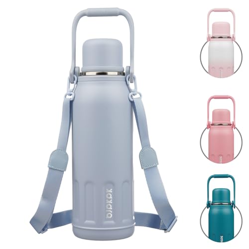 Stainless Steel Insulated Bottle with Handle & Strap