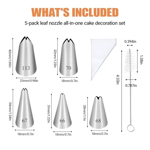 5PCS Piping Tips