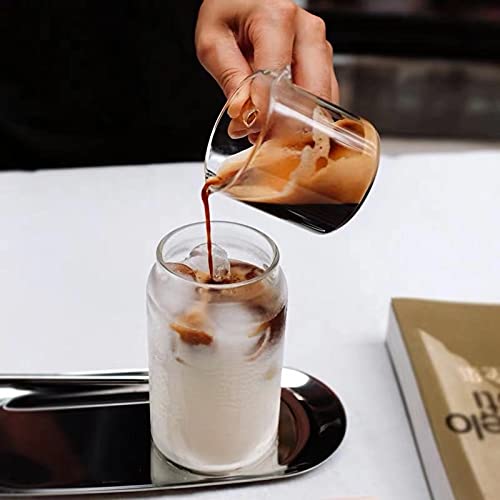 Shot Glasses Espresso Parts Double Spouts Milk Cup Clear Glass (2 Count)