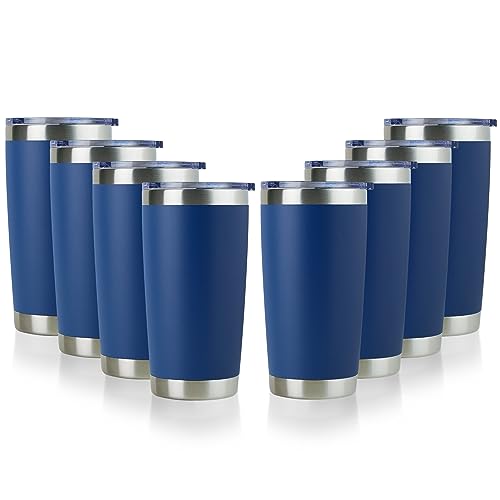 20oz Stainless Steel Tumbler Bulk with Lid (8 Count)
