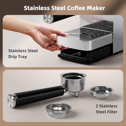 CM8032SH Essential Stainless Steel Espresso Machine with Steam Wand