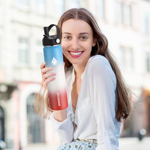 Water Bottle 24oz Double Wall Vacuum Insulated Leak Proof Stainless Steel Sports Water Bottle