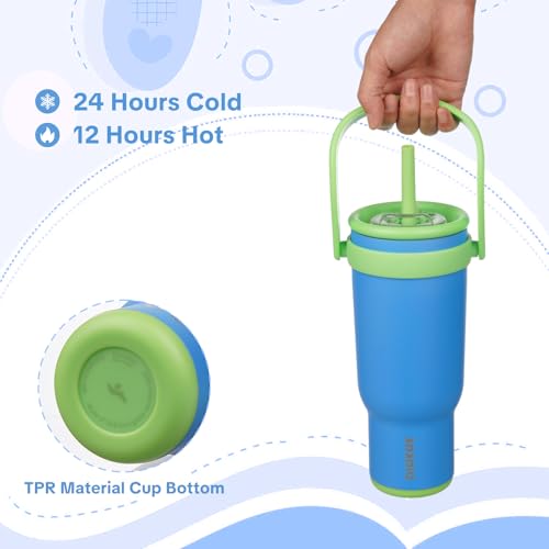 40 oz Tumbler with Handle and Straw