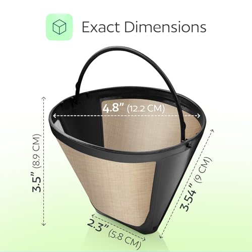 2 Pack #4 Reusable Permanent Cone Coffee Filters (2 Count)