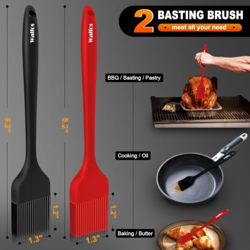 Pastry Brush 600℉ Heat Resistant Silicone Basting Small Brush For Baking Cooking BBQ Kitchen king (2 Count)