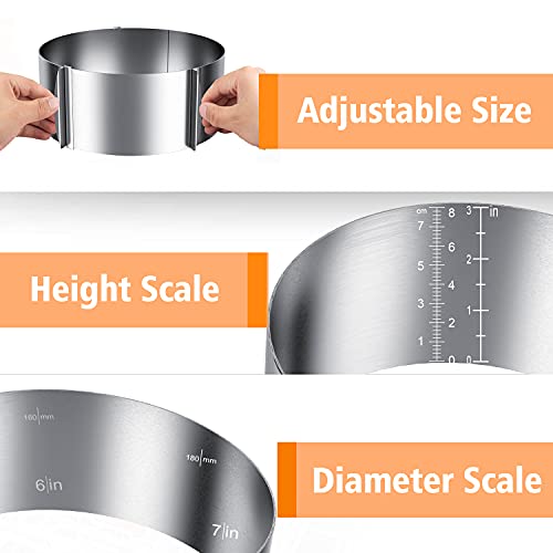 Cake Ring 6 to 12 Inch Adjustable Cake Mousse Mould Set