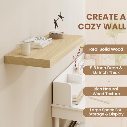 48" Solid Wood Floating Shelves