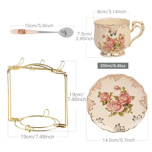 Tea Cups and Saucers Set of 6 (6 Count)
