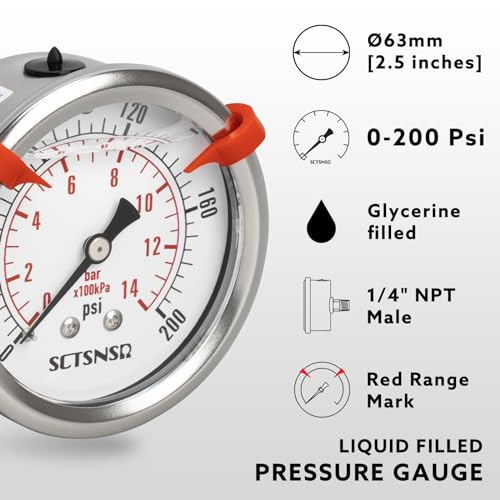 0 to 200 Psi Pressure Gauge