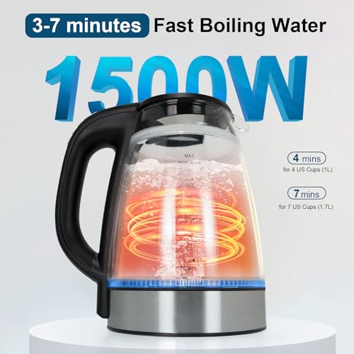 Cool Touch Electric Kettle with 6 Temp Presets for Tea