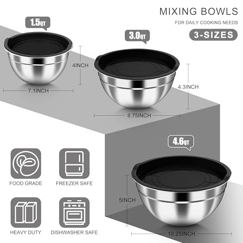 Mixing Bowls with Airtight Lids (6 Count)