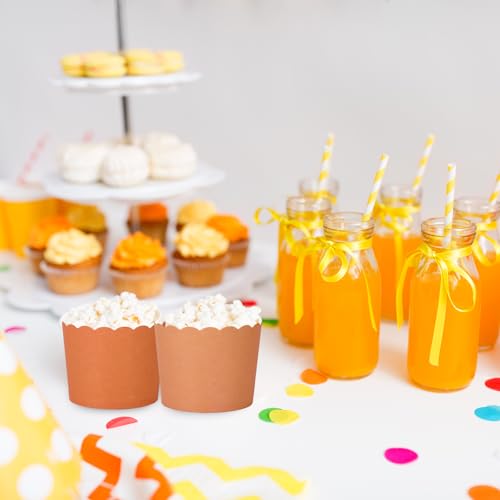 120 Pcs Fall Orange Paper Baking Cups Scalloped Edge Cupcake Wrappers Gradient Orange Cupcake Muffin Cases for AutumnThanksgiving Party (120 Count)
