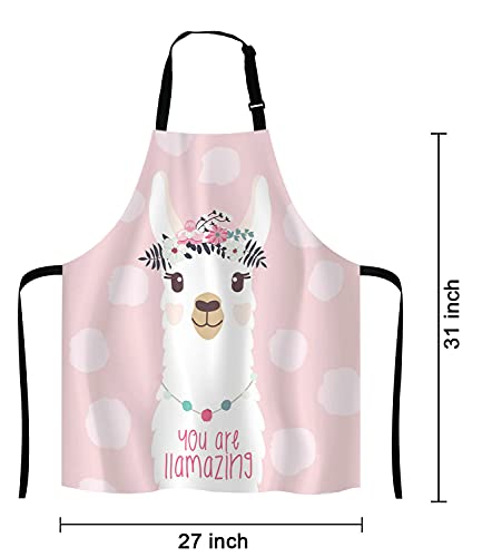 Llama with fun quote You are llamazing Bib Apron with Adjustable Neck for Men Women