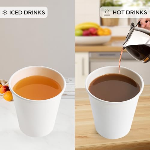 100 Pack 10 oz Disposable Paper Coffee Cups with Lids (100 Count)