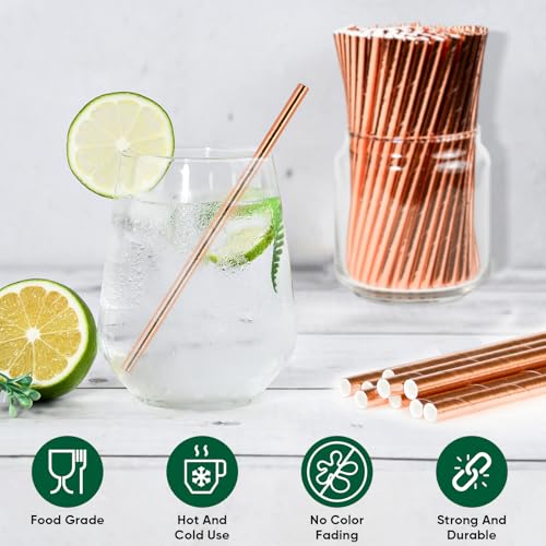 Rose Gold Paper Cocktail Straws (500 Count)