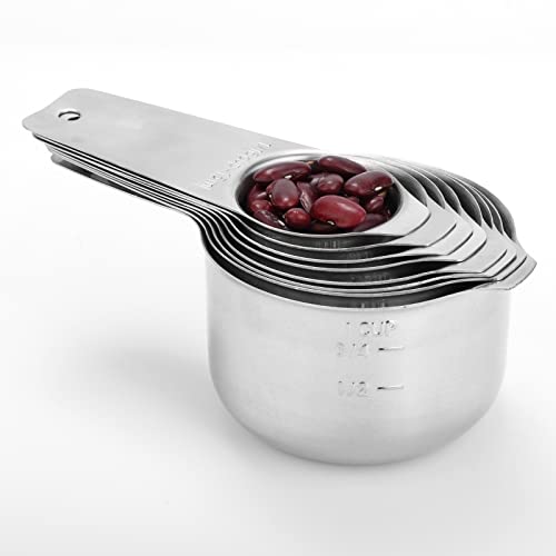 8 Pcs Stainless Steel Measuring Cups Set