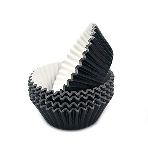Standard Black Foil Cupcake Liners Muffin Baking Cups for Party and More (100 Count)
