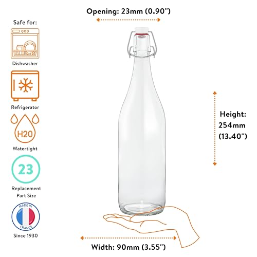 French Glass Swing Top Bottles (3 Count)
