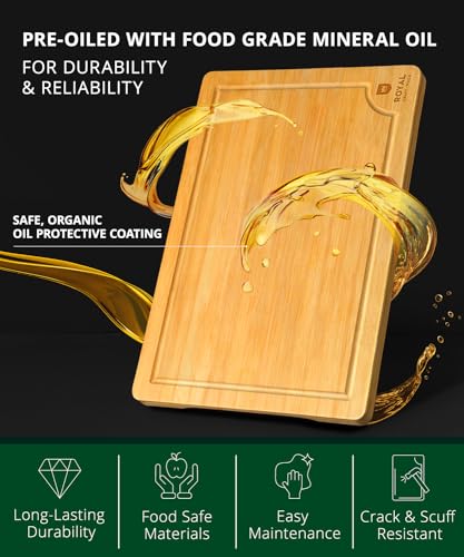 Wooden Cutting Boards for Kitchen Meal Prep & Serving