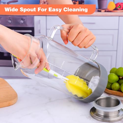 68oz Glass Pitcher with Lid and Handle for Fridge
