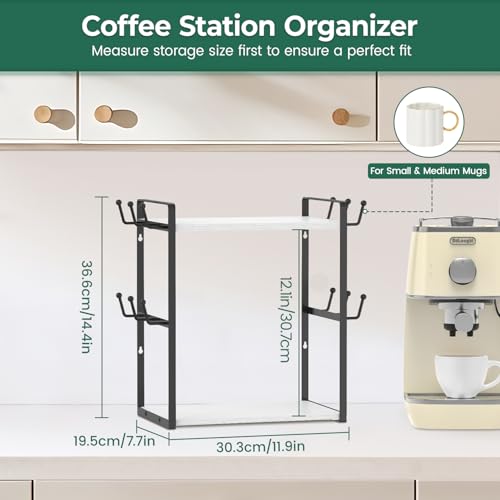 Coffee Station Bar Organizer Mug Holder Stand Countertop