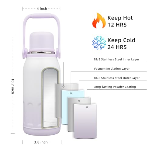 Stainless Steel Insulated Bottle with Handle & Strap