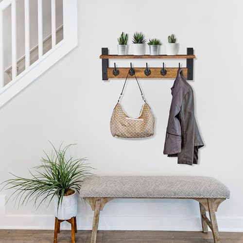 Coat Rack Wall Mount with Shelf