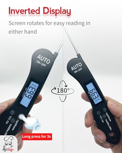 Ultra Fast 1.2s Instant Read Meat Thermometer for Grilling & Smoking