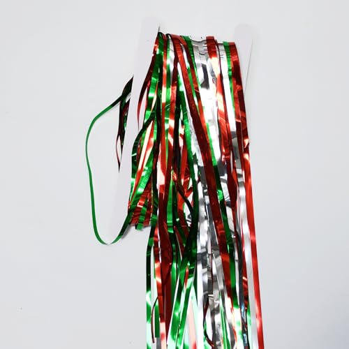 Party Fringe Backdrop Red Silver Green Christmas Decorations (2 Count)