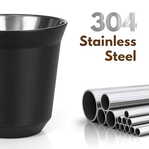 80ml Stainless Steel Espresso Cups Set (2 Count)