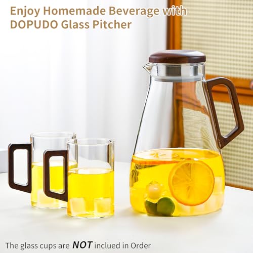 2L Glass Pitcher with Lid and Spout