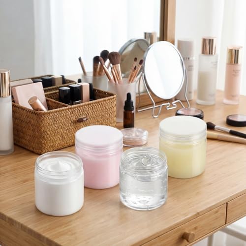 4 Pcs Plastic Jars Wide Mouth with Lids (4 Count)