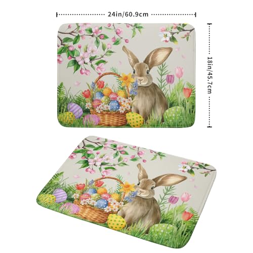 Easter Bunny Colorful Eggs Dish Drying Mat for Kitchen Counter