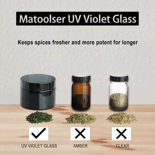 Black Glass Smell Proof Storage Jar 150ml