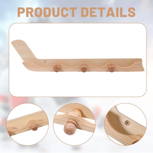 2 Pack Wooden Hockey Puck Display Cases Wooden Wall Mount Holder with Screws Hook Hockey Display Holder for Players Team Gifts Living Room Storage Decoration Accessories (2 Count)