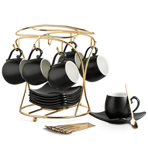 Espresso Cups with Saucers Set (3 Count)