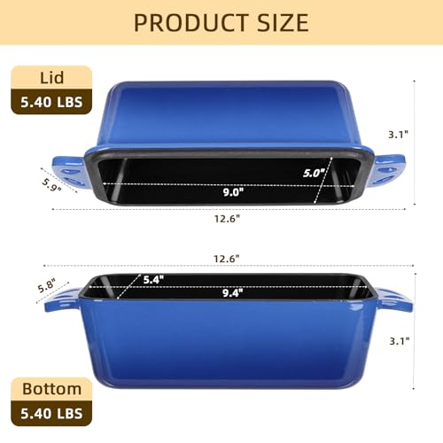 9x5 Enameled Cast Iron Loaf Pan with Lid