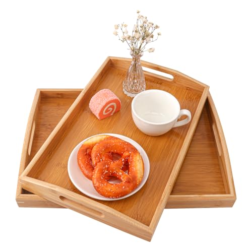 2 PCS Bamboo Serving Tray (2 Count)