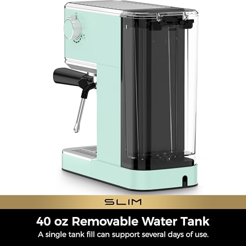 Slim Espresso Machine with Milk Frother for Home Latte