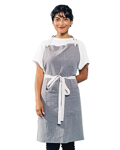 Linen Kitchen Apron for Cooking