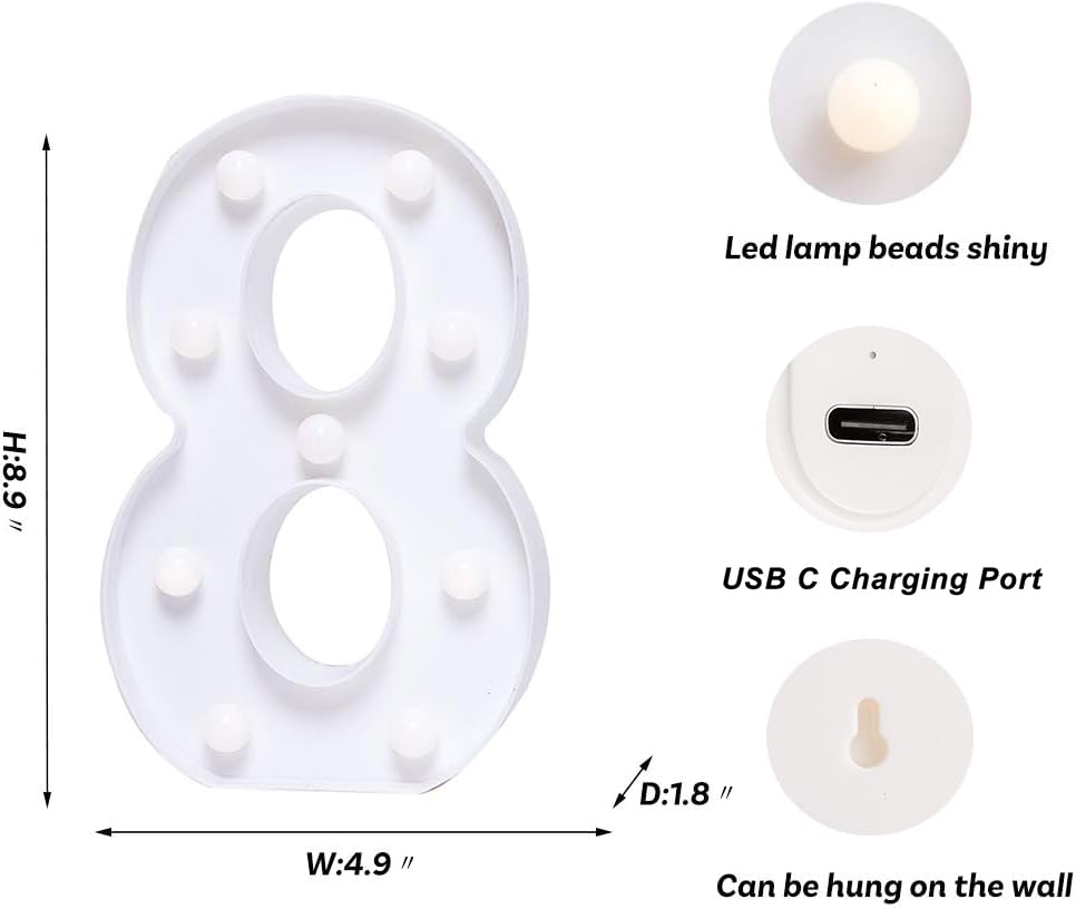 Rechargeable LED Letter Lights Sign Marquee Light Up Letters Sign for Night Light Wedding