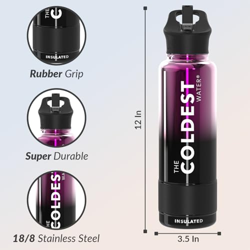Coldest Insulated Water Bottle with Straw Lid