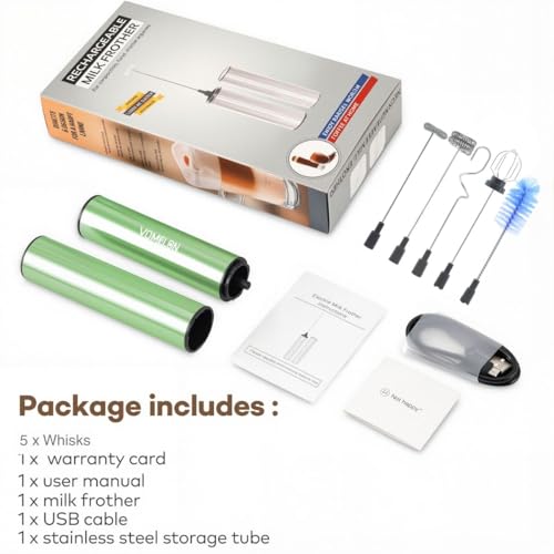 Rechargeable Milk Frother Handheld Electric Frother Wand Milk Foamer Drink Mixer for Coffee