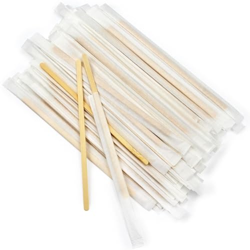 200Pcs Bamboo Coffee Stirrers Individually Wrapped