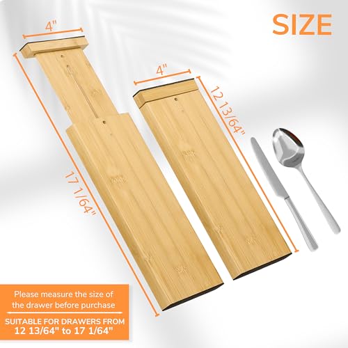Bamboo Expandable Drawer Dividers (4 Count)