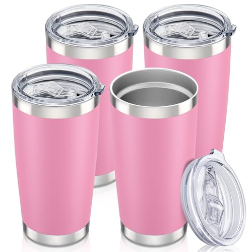 20 oz Tumbler with Lid Stainless Steel Insulated Tumblers Bulk Cups Mug (4 Count)