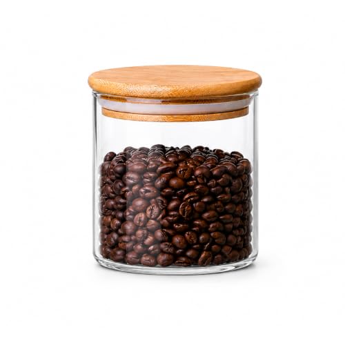 550 ML 18 FL Oz Glass Storage Container with Wood Lid