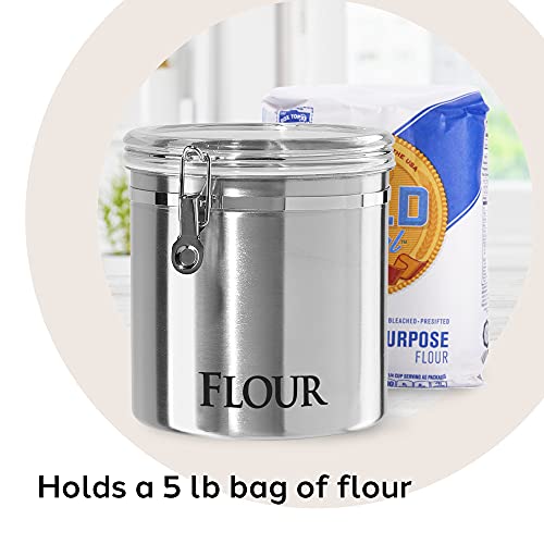 Jumbo 8" Stainless Steel Flour Clamp Canister